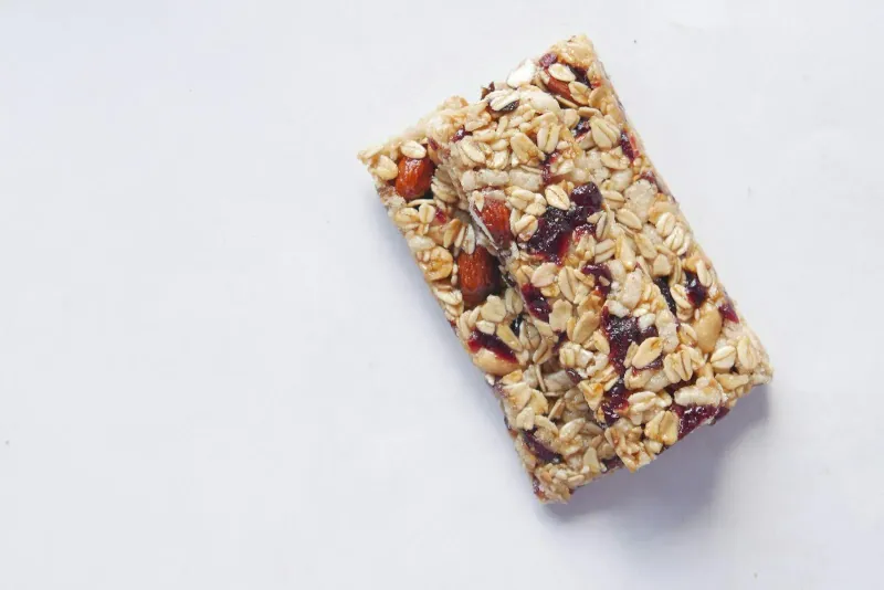 A granola bar on a table